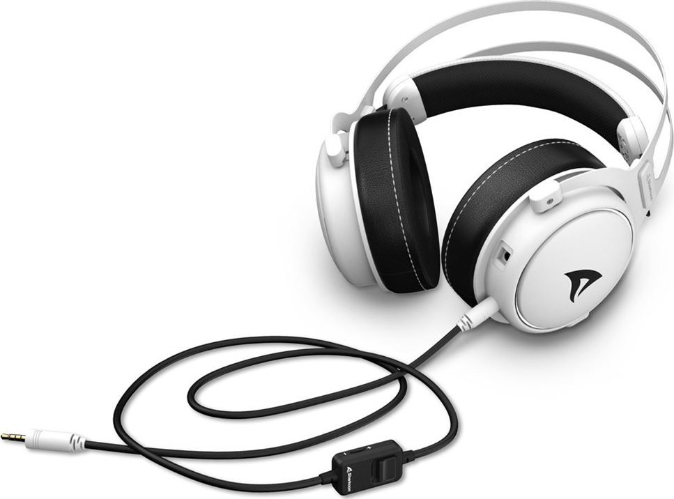 Kufje gaming Sharkoon Skiller SGH50, Hi-Res, me mikrofon të shkëputshëm, të bardha