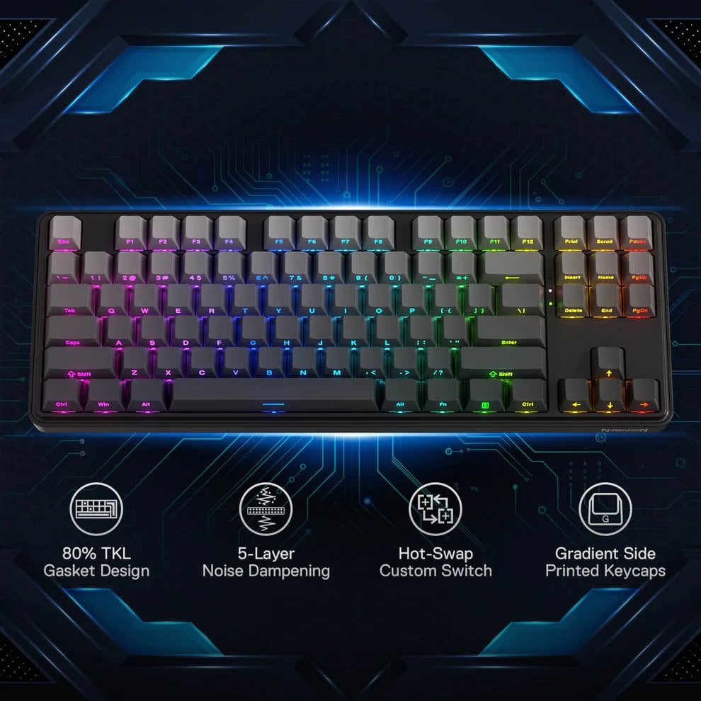 Tastierë mekanike Redragon Star Blade K707 Pro, TKL, RGB, me valë