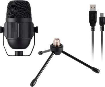 Mikrofon USB Monoprice Stage Right 600202, kardioid, me këmbë tavoline, i zi
