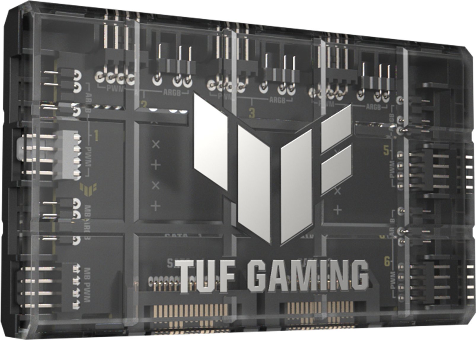 Hub ventilatorësh ASUS TUF Gaming ARGB PWM, 6 porta, 2x SATA, i zi