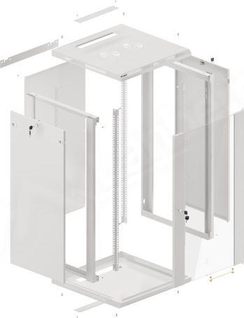 Kabinet Lanberg WF01-6622-10S, 19", 22U, i hirtë