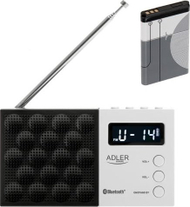 Radio digjitale Adler AD 1908, PLL AM/FM, alarm, bardhë e zezë