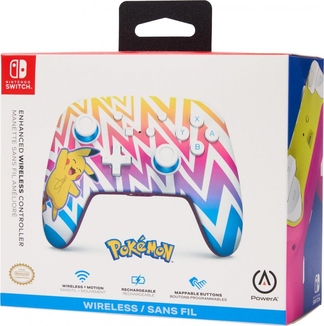 Kontroller PowerA  Enhanced Pikachu Vibrant, wireless, shumëngjyrësh