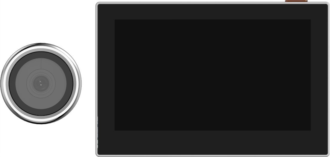 Syri elektronik dere Ezviz HP2, kamerë 2MP, ekran 4.3", Wi-Fi, bateri 2200mAh, i zi argjendtë