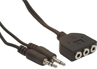 Kabllo Gembird Jack 3.5mm x2 - Jack 3.5mm x3, 1m, e zezë