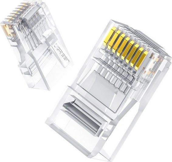 Set konektorësh rrjeti Ugreen RJ45 8P8C, Cat 6, 100 copë, transparent