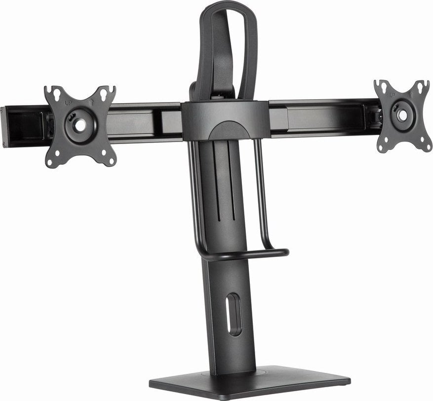 Stendë tavoline për monitorë Gembird MS-D2-01, për 2 monitorë 17" 27", VESA 75x75 100x100, e zezë