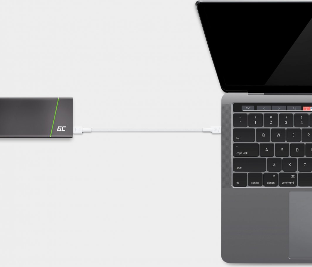 Kabllo karikimi GC PowerStream USB C në USB C, 1.2m, 60W Power Delivery, najlon e bardhë