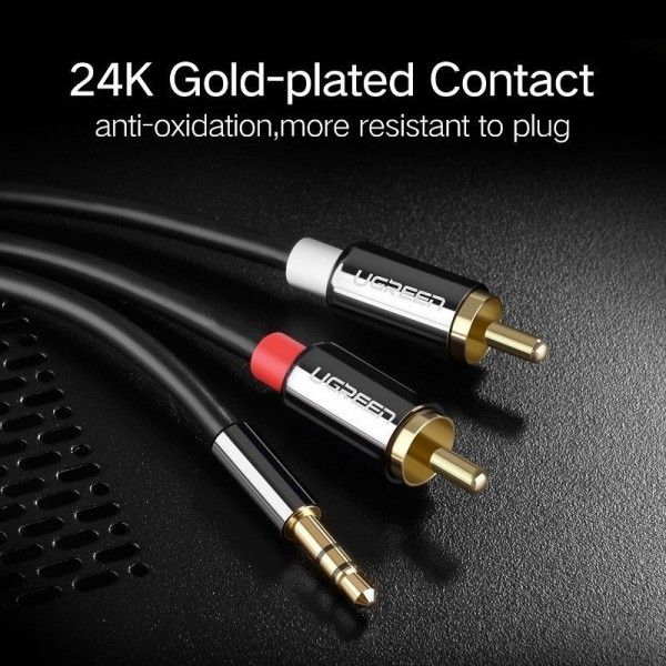 Kabllo audio Ugreen UGR318, Jack 3.5mm në 2x RCA, 1.5m, e zezë 4