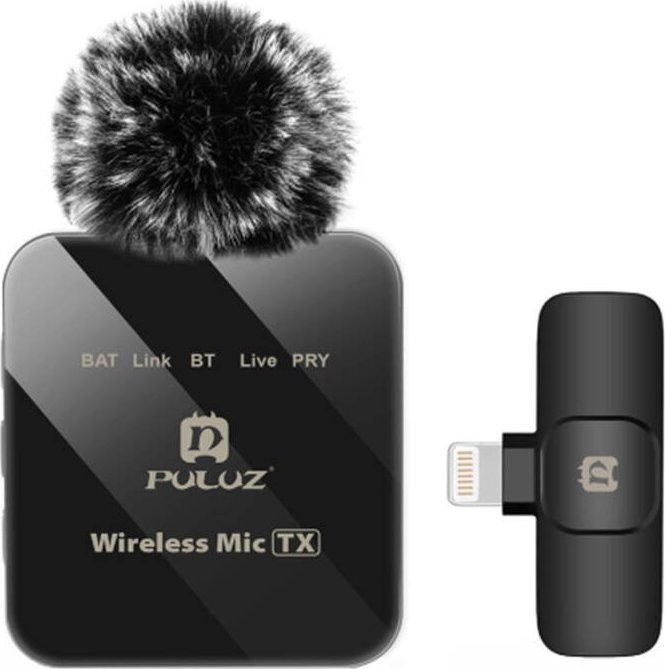 Mikrofon wireless lavalier Puluz PU647B, Lightning, 10m, i zi