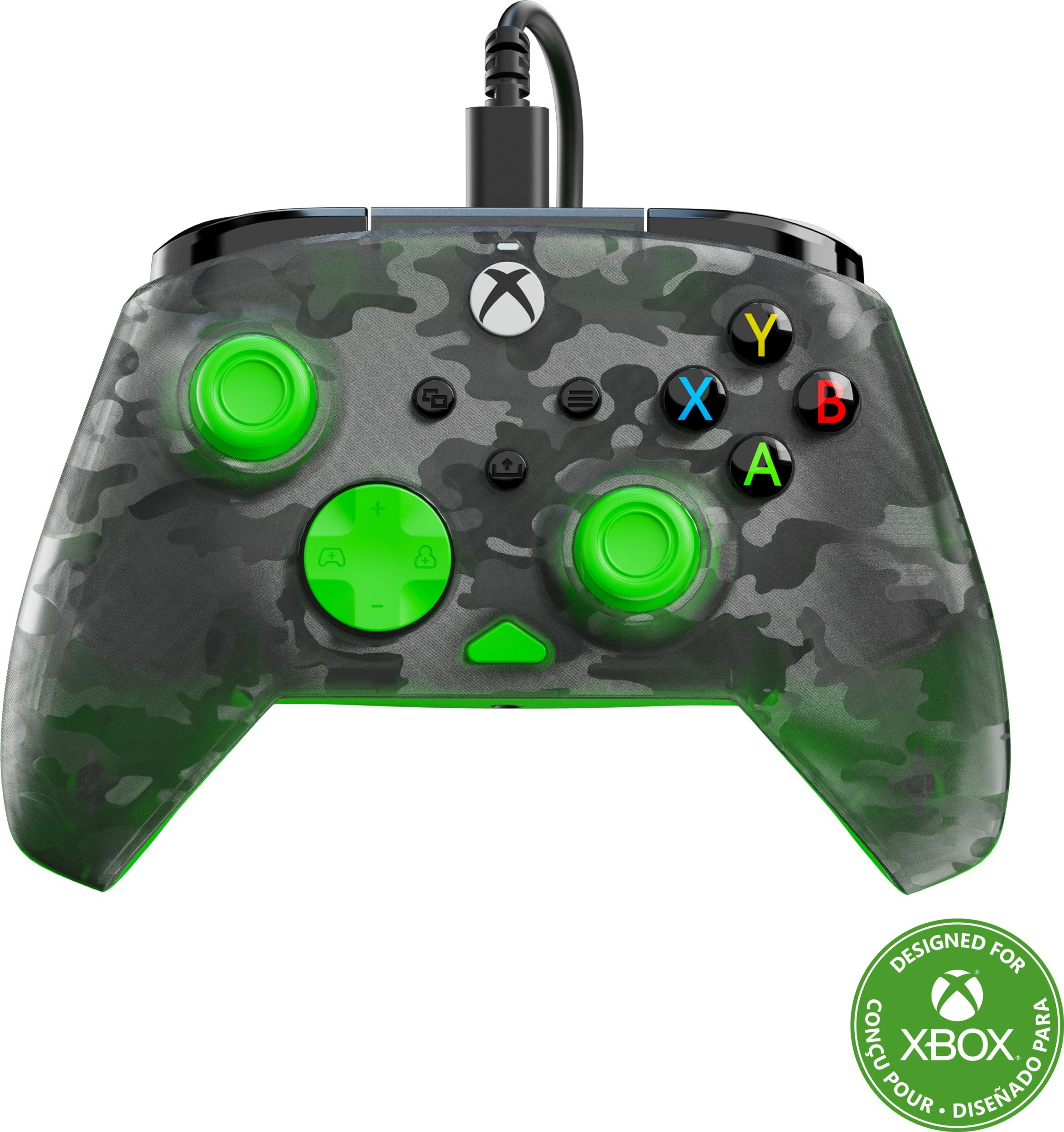 Gamepad Turtle Beach Rematch Core, со кабел, за Xbox Series X S Xbox One Windows 10 11, Ghost Black Camo Green