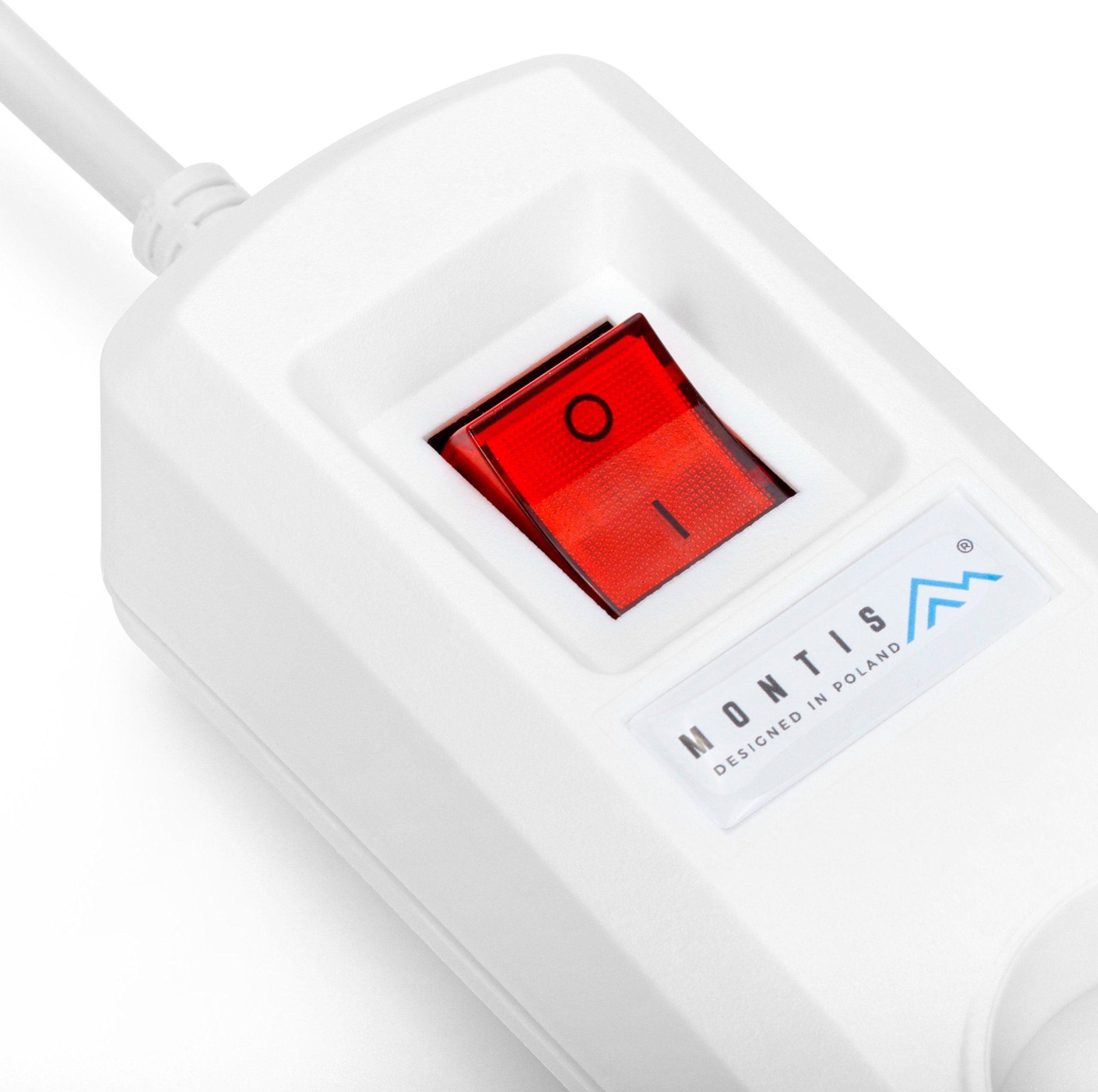Zgjatës elektrik me mbrojtje nga mbitensioni, 5 dalje, 5 m, i bardhë