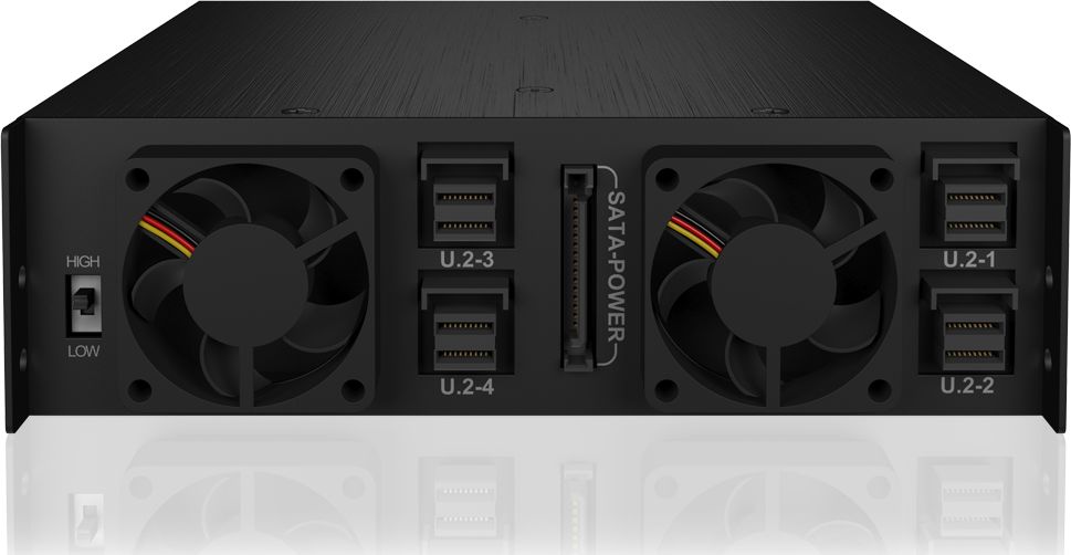 Tray rack disqesh Icy Box IB-2242U2K, 4x 2.5" U.2 NVMe SATA SAS, Mini SAS SFF-8643, i zi