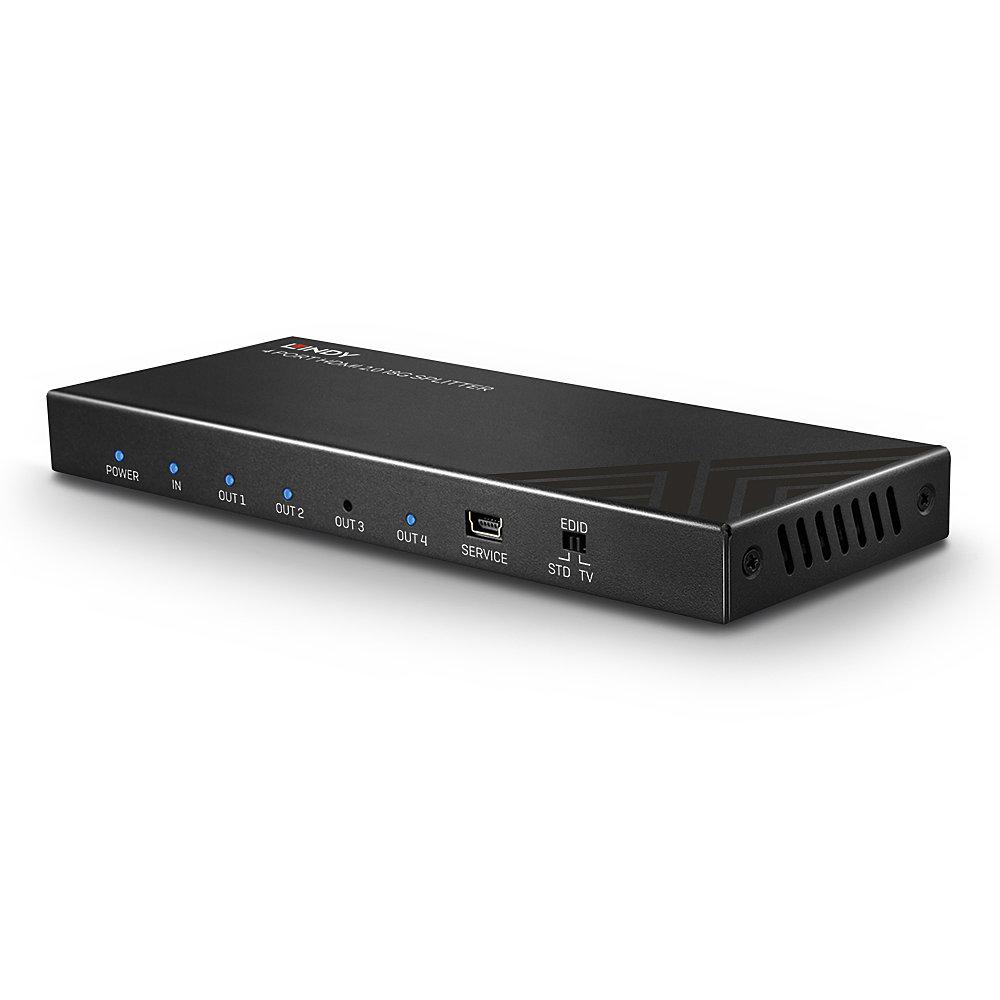 Ndarës HDMI Lindy 2.0, 4 porta, 18 Gbps, i zi