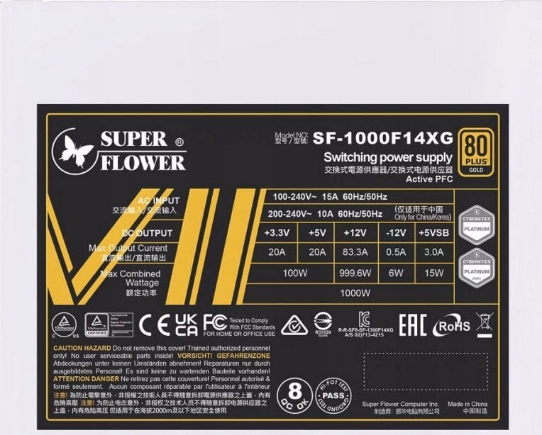 Burim energjie Super Flower Super Flower Leadex VII XG White ATX 3.0, 1000W