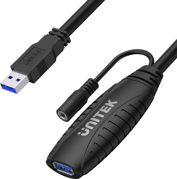 Kabllo zgjatues USB 3.0 Unitek, aktiv, 15 m, e zezë