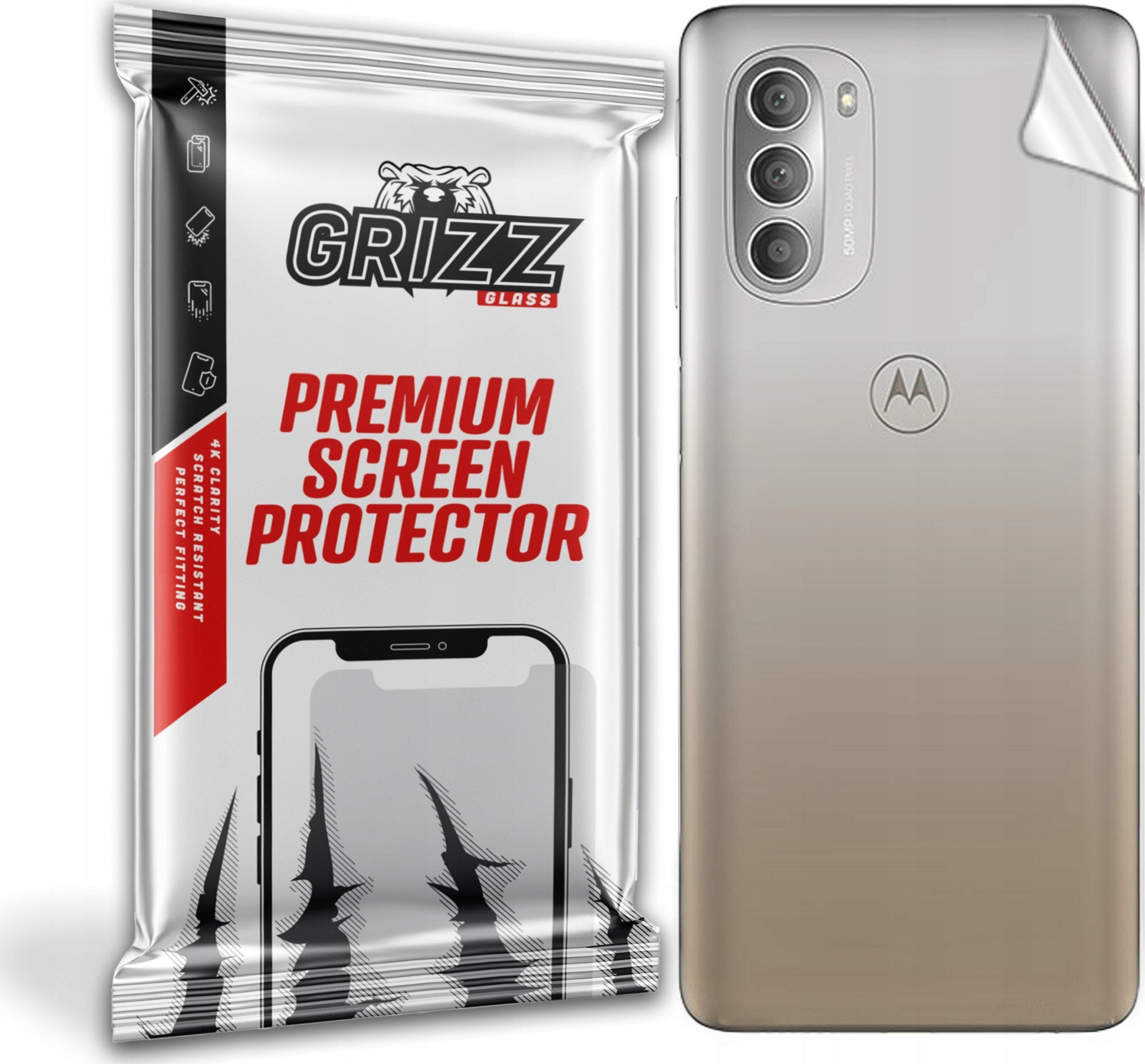 Mbrojtës i pasmë GrizzGlass për Motorola Moto G51 5G, SatinSkin, transparent