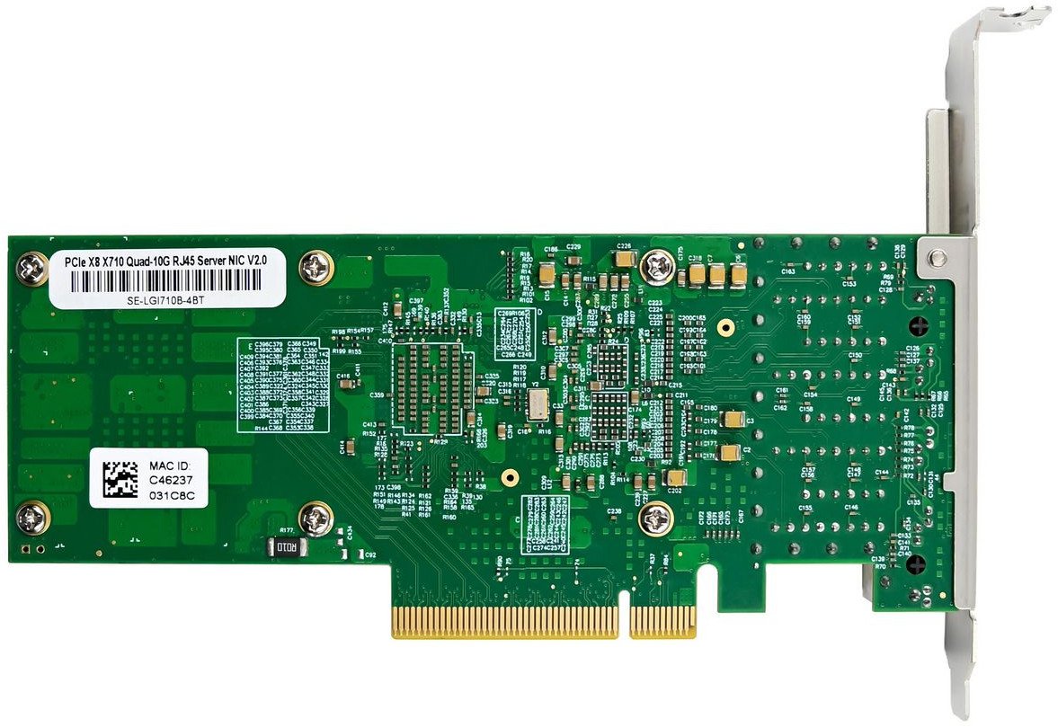 Kartë rrjeti Microconnect X710-T4, PCIe x8, 10GbE, e zezë