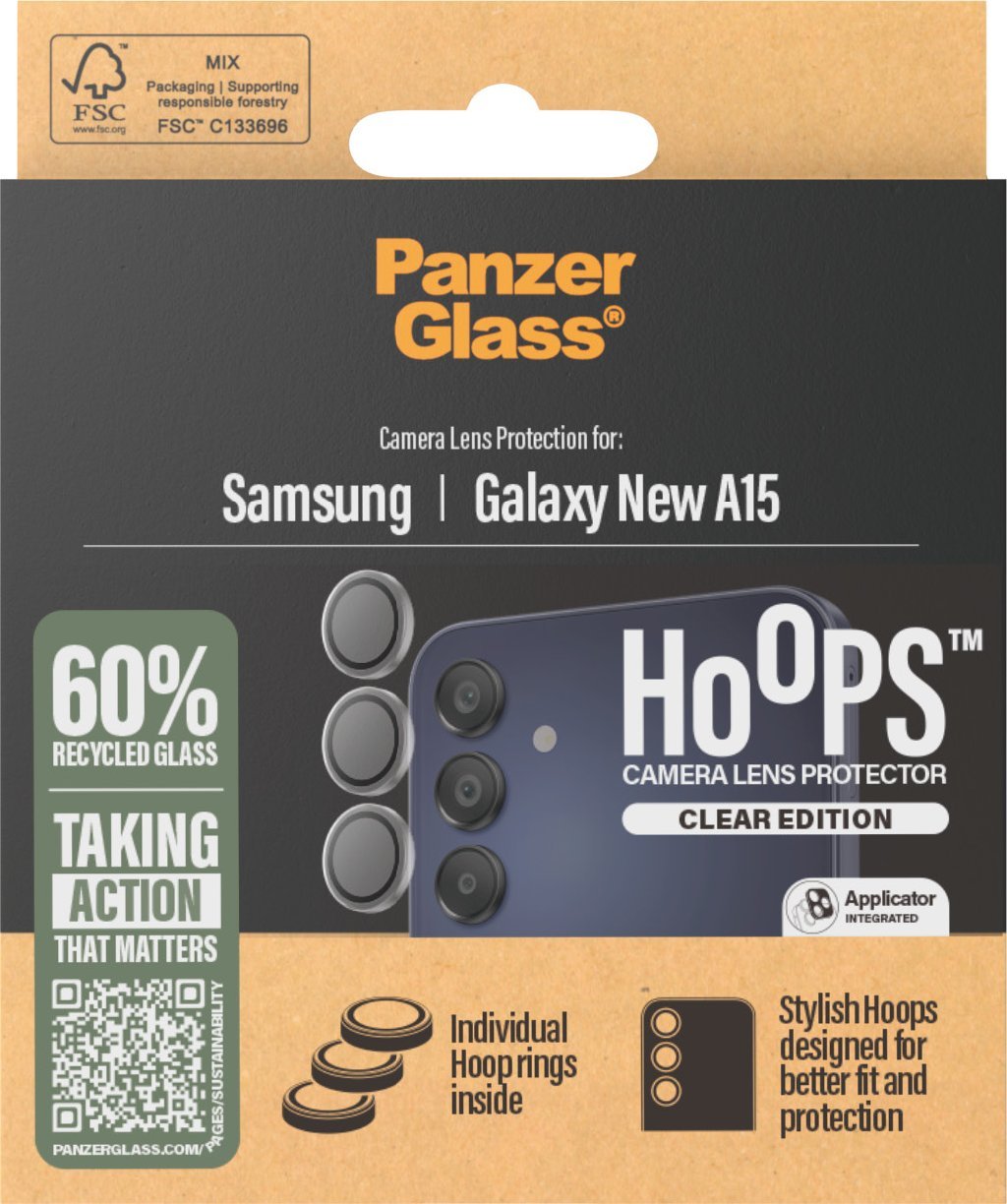 Mbrojtës lente PanzerGlass Hoops, për Samsung Galaxy A16, xham transparent