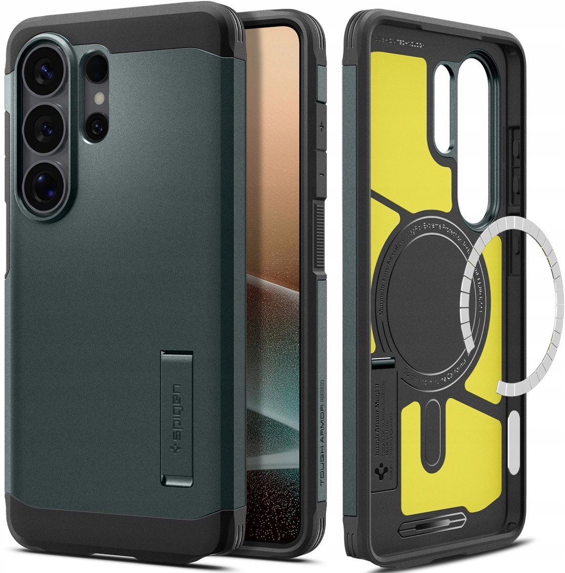 Mbrojtëse telefoni Spigen Tough Armor Mag, MagSafe, për Samsung Galaxy S26 Ultra, jeshile Abyss