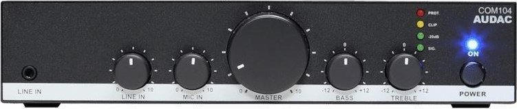 Amplifikator zëri Audac COM104, 40W, linjë 100V, i zi