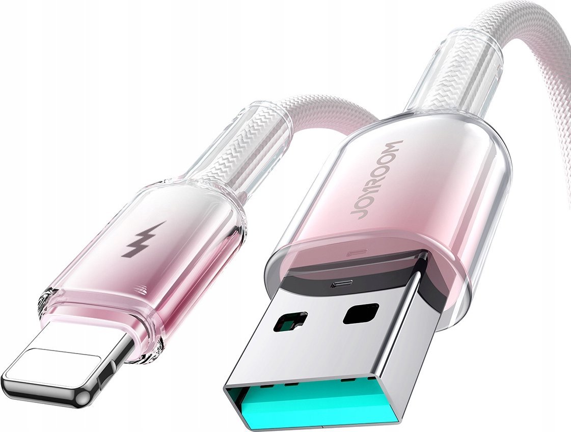 Kabllo Joyroom S-A42 Crystal-Clear, USB-A në Lightning, 1.2m, 3A, e bardhë