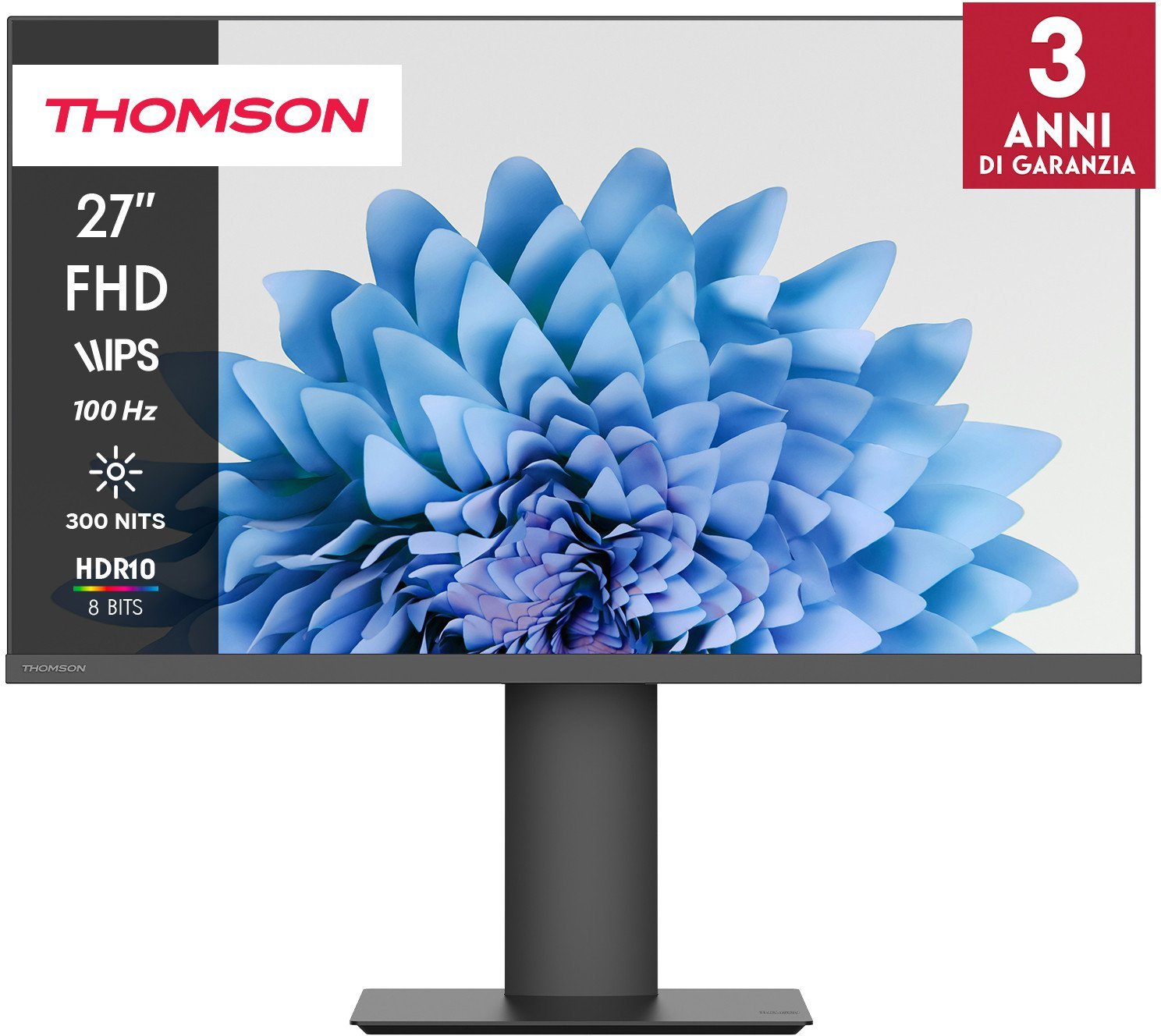 Monitor 27" FHD, 100Hz, me altoparlantë, rrotullues, i zi