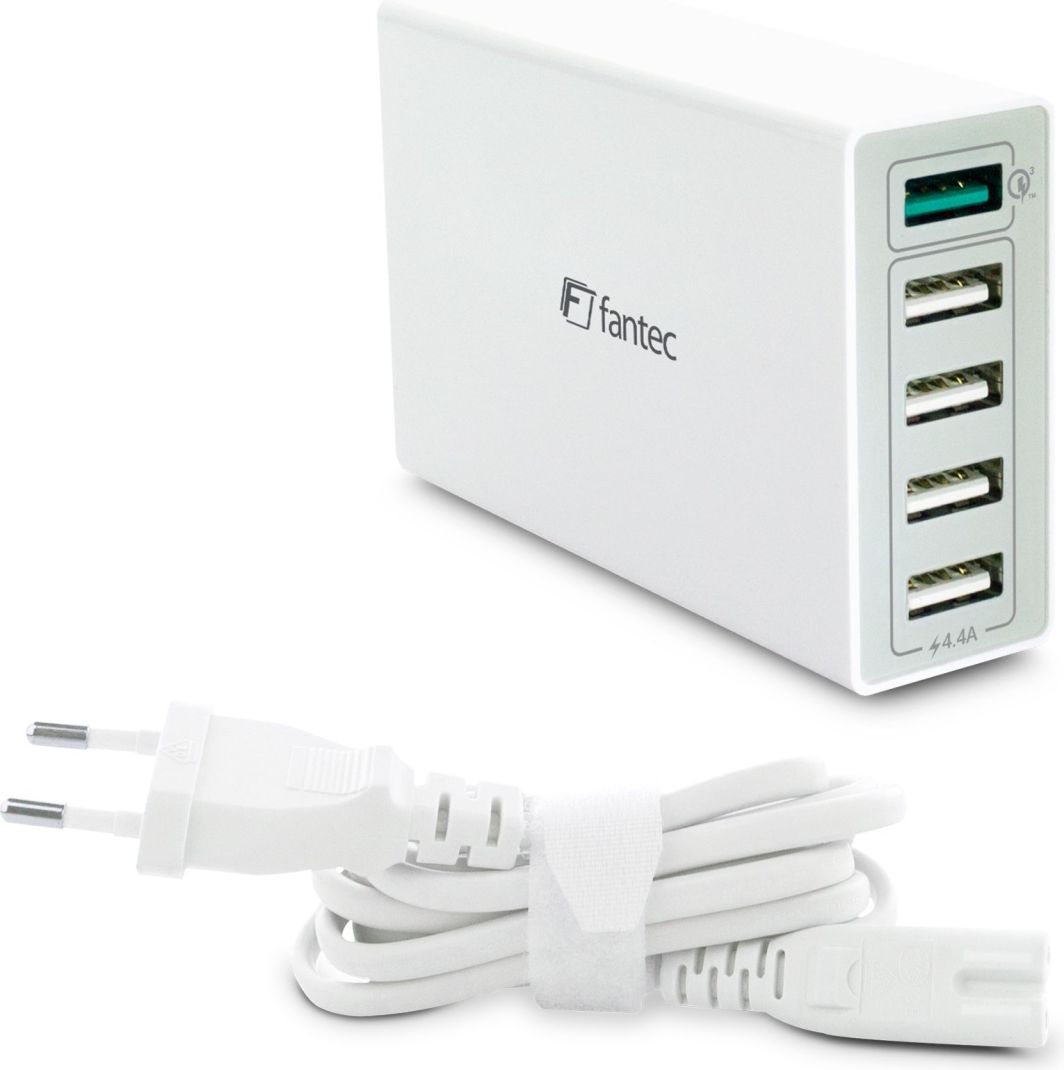 Karikues desktop Fantec 1954, 5x USB A, 2.4A, i bardhë