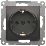 Prizë murale Kontakt Simon 54 Schuko, me roleta mbrojtëse, 16A 250V, e zezë mat