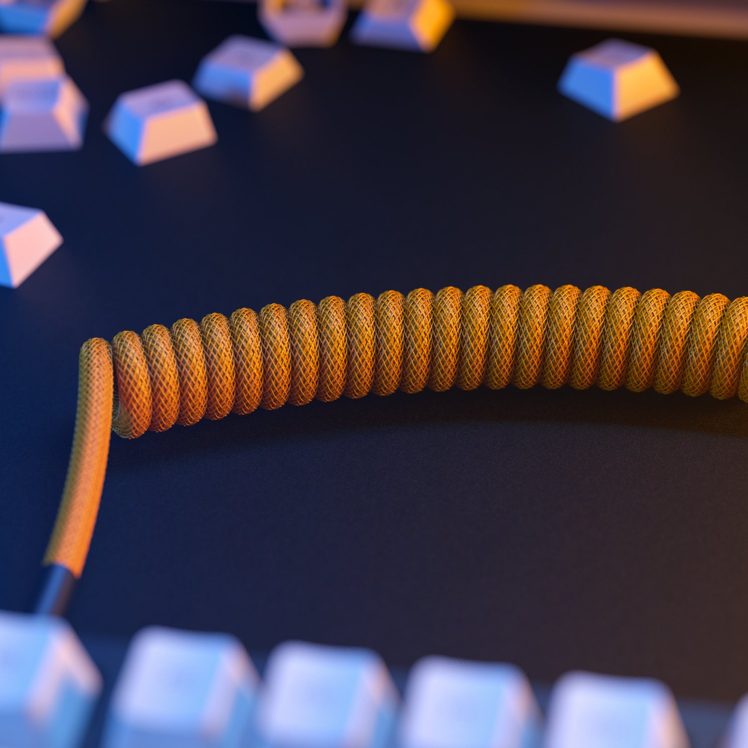 Kabllo spiral për tastierë Glorious Coiled Keyboard Cable, USB C, Glorious Gold, e artë