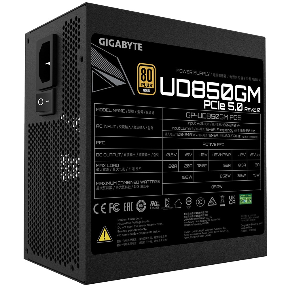 Burim energjie GIGABYTE UD850GM PG5 V2, 850W, 80 Plus Gold