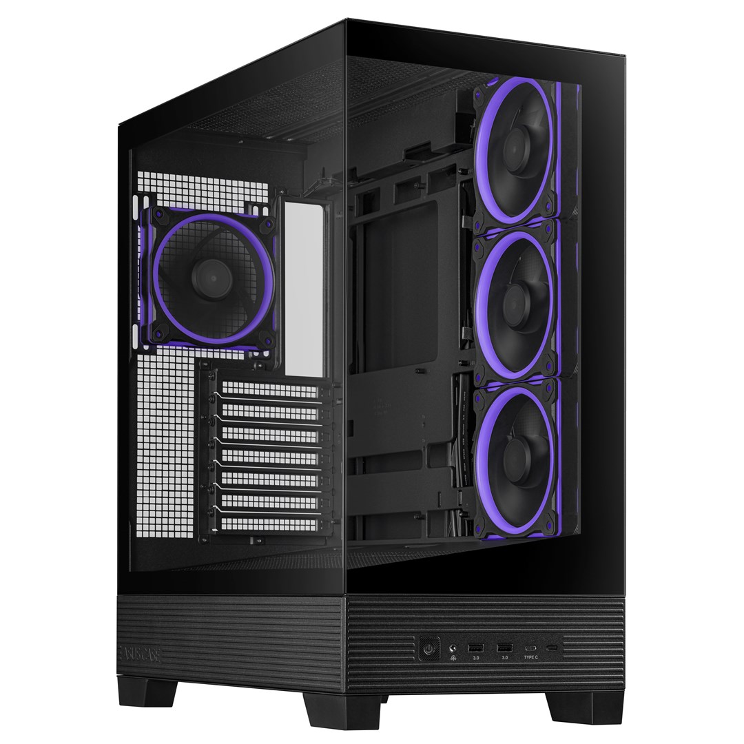 Kasa gaming ASUS A31 Plus TG ARGB, mid tower, xham i temperuar, e zezë
