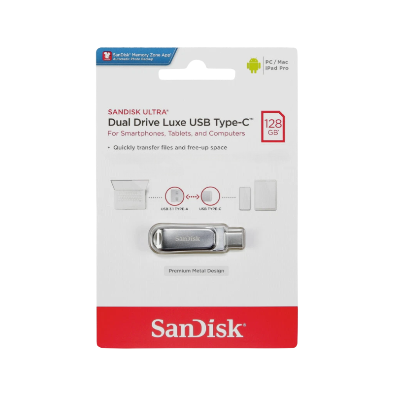 SanDisk Ultra Dual Drive Luxe USB 128GB Type-C