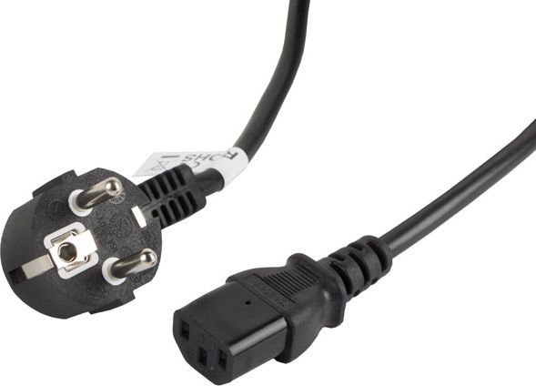Kabllo Lanberg CEE 7/7 Power Cord - IEC 320 C13 (CA-C13C-11CC-0030-BK), 3m. e zezë