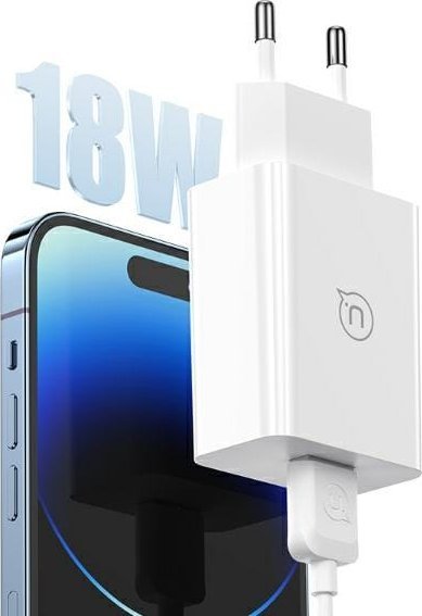 Karikues USB Usams SC Series CC083, 18W QC3.0, kabllo Lightning 1m, i bardhë