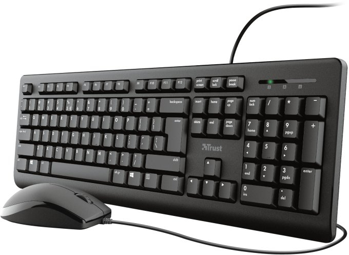 Set tastierë dhe mi Trust Primo, USB, layout gjerman, i zi