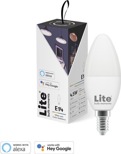 Llambë inteligjente LED Lite Bulb Moments E14, 4.5W, dritë e bardhë dhe me ngjyra, e bardhë