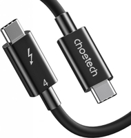 Kabllo USB C Choetech Thunderbolt 4, 40Gbps, 0.8m, e zezë