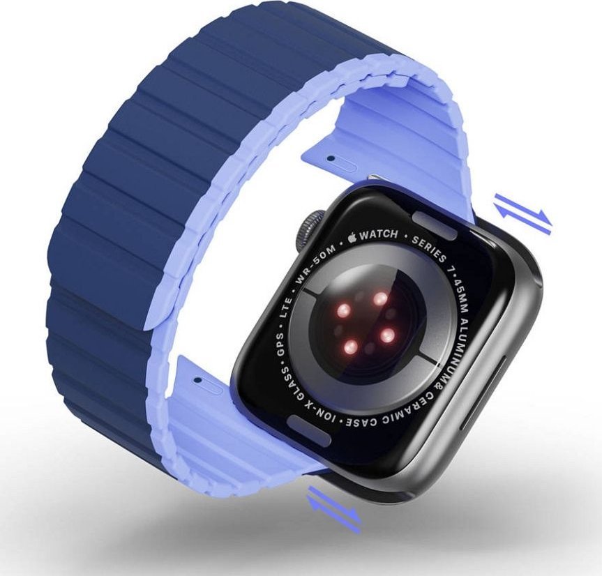 Rrip ore Dux Ducis Magnetic Strap LD Version, për Apple Watch 40/41mm, silikon, blu