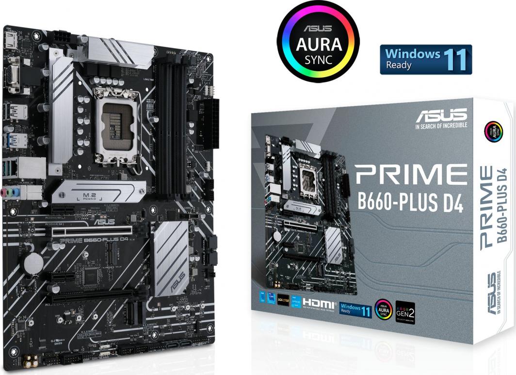 Pllakë amë Asus PRIME SERIES B660-PLUS D4, e zezë
