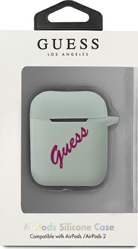 Mbrojtëse Guess Silicone Vintage për AirPods 1/2, e kaltër / rozë