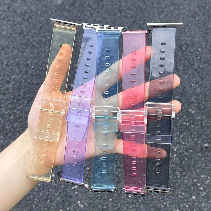 Rrip ore për Apple Watch Hurtel, TPU, 38 40 41mm, blu e çelët transparente