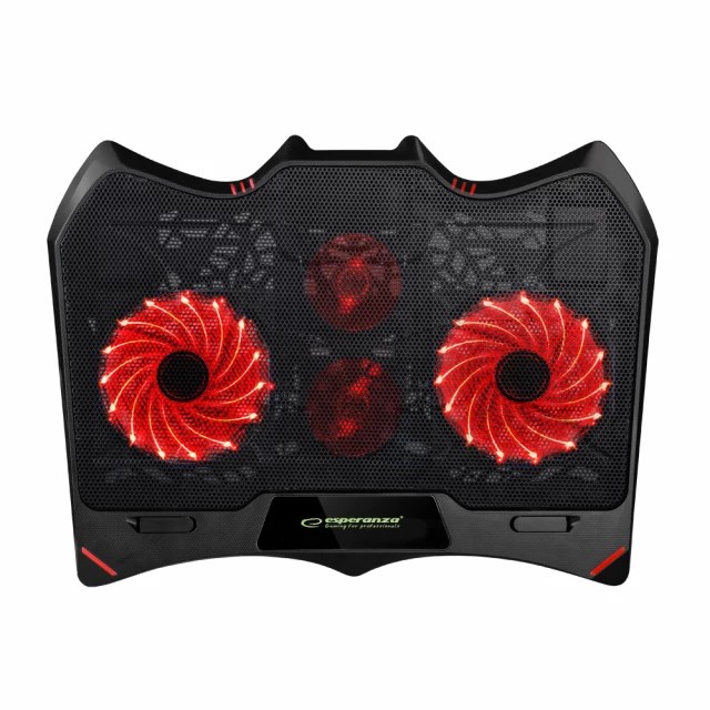 Ftohës laptopi Esperanza Buran, 4 ventilatorë, LED, i zi