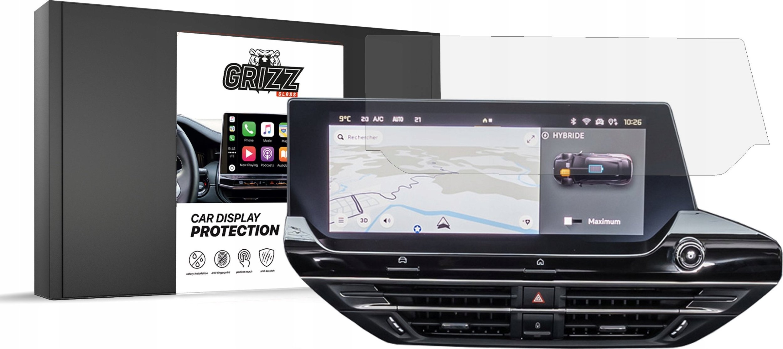 Folje mbrojtëse GRIZZ MatteScreen për ekran makine Citroen C5X 2021-2025, anti-gërvishtje, mat, transparente