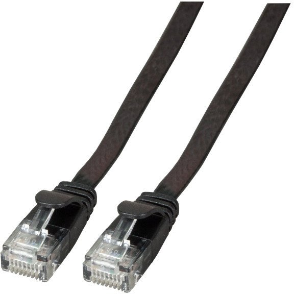 Kabllo rrjeti EFB Elektronik K8107SW, CAT 6a U UTP, RJ45, 25 cm, e zezë