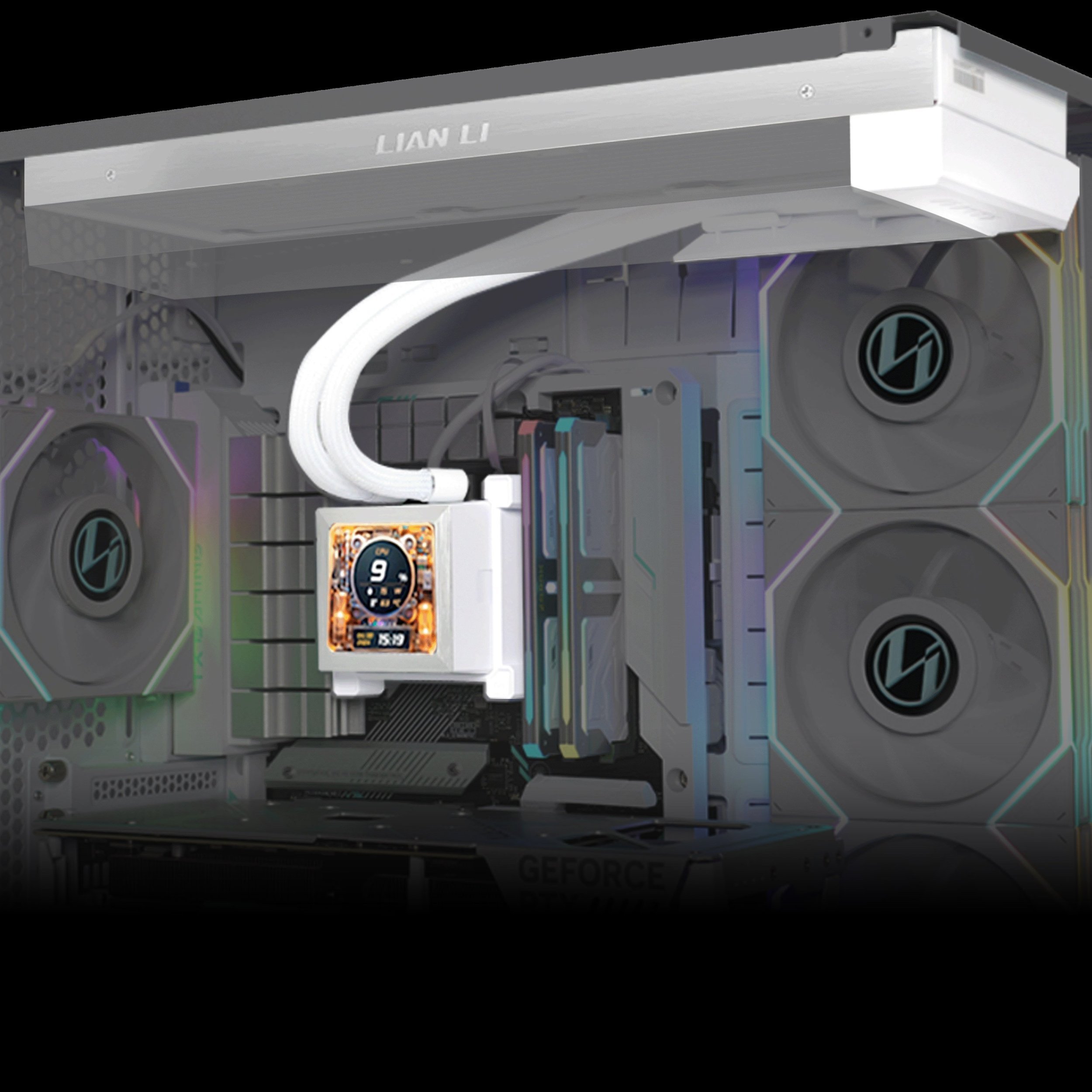 Ладилник за процесор Lian Li HydroShift LCD 360, AIO без вентилатор 360mm, со LCD екран, бел