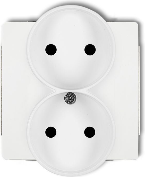 Prizë dyshe Karlik Deco DGPR-2, 16A, pa mbulesë, e bardhë