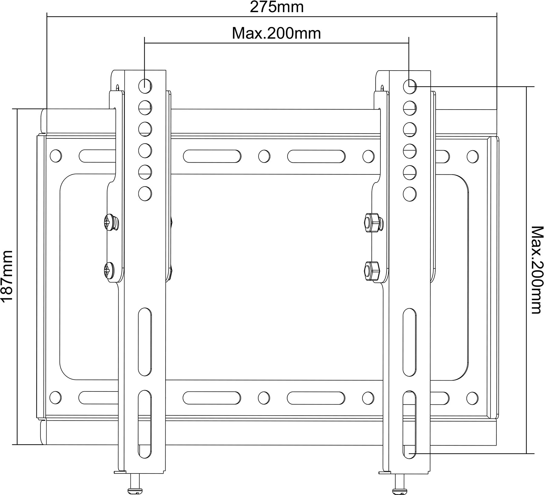 Mbajtëse muri për TV Montis MT013, 13" 42", deri 35kg, e zezë