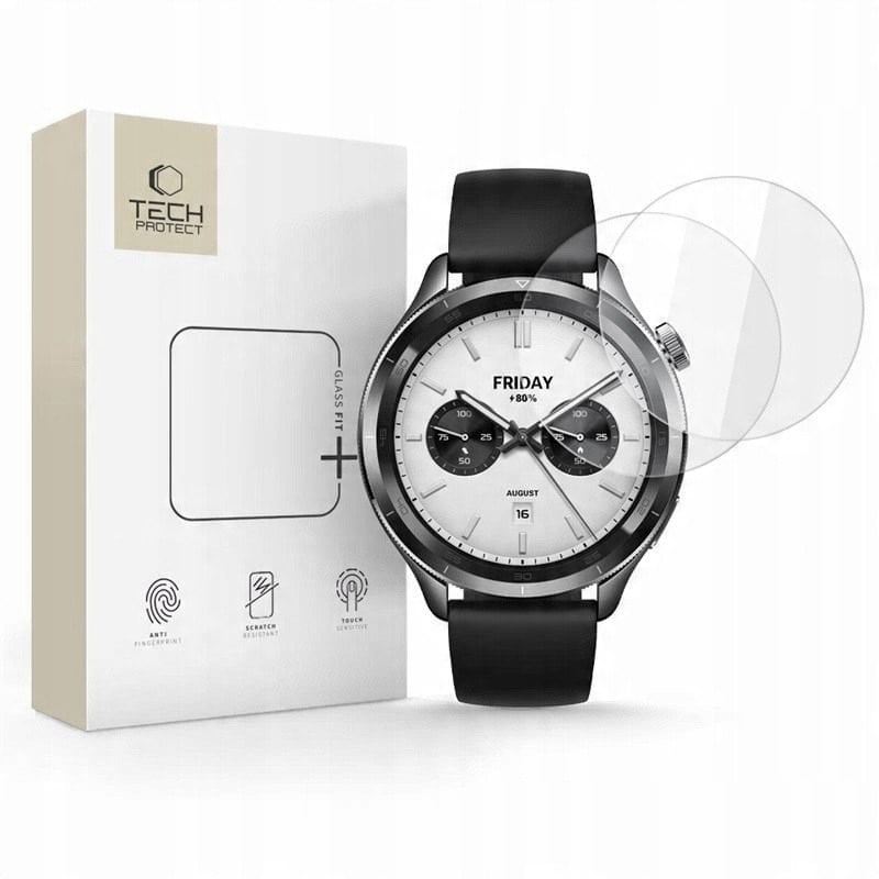 Xham mbrojtës Spigen Tech-Protect Glass Fit+, 2 copë, për Xiaomi Watch S4, transparent