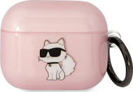 Kapak për kufje Karl Lagerfeld KLA3HNCHTCP AirPods 3, koleksioni Ikonik Choupette, rozë